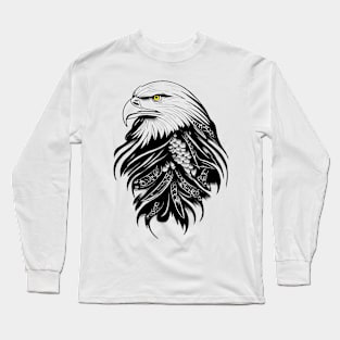 Eagle Wild Animal Nature Illustration Art Tattoo Long Sleeve T-Shirt